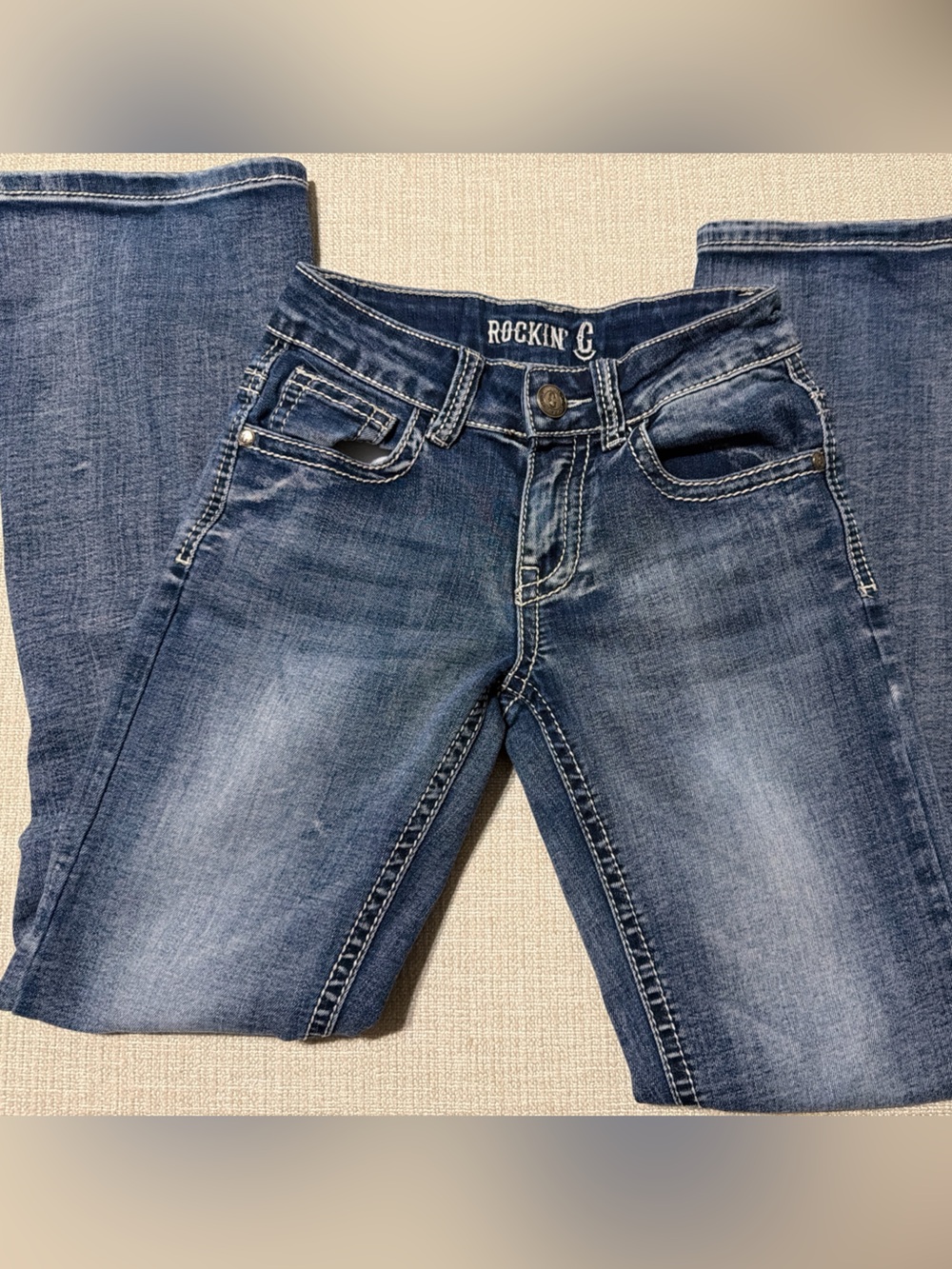 Rockin' C Kids Blue Denim Jeans - Classic Faded Wash
